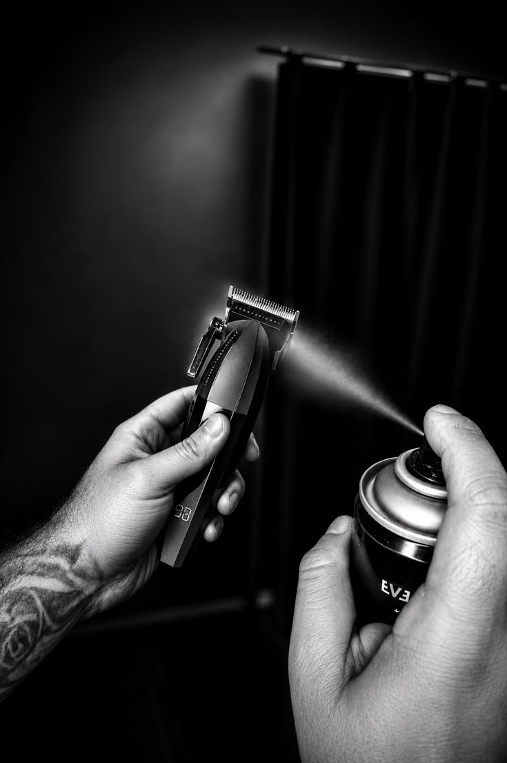 Cura e pulizia degli strumenti del barbiere